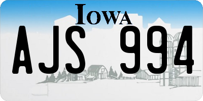 IA license plate AJS994