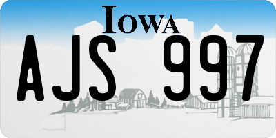 IA license plate AJS997