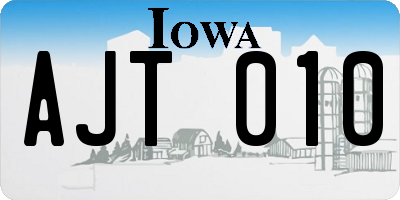IA license plate AJT010
