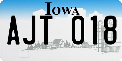 IA license plate AJT018