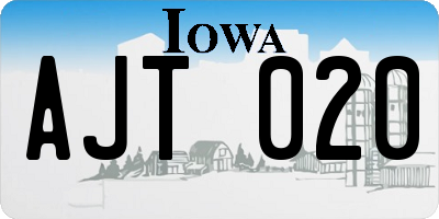 IA license plate AJT020