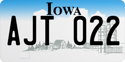 IA license plate AJT022