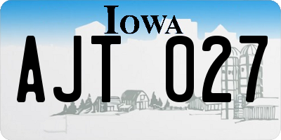 IA license plate AJT027