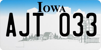 IA license plate AJT033