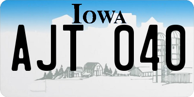 IA license plate AJT040