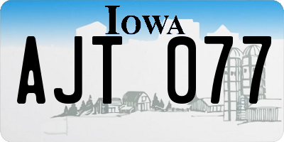 IA license plate AJT077