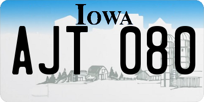 IA license plate AJT080