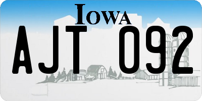 IA license plate AJT092