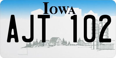 IA license plate AJT102