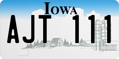 IA license plate AJT111