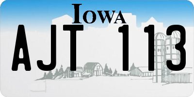 IA license plate AJT113