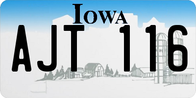 IA license plate AJT116