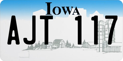 IA license plate AJT117