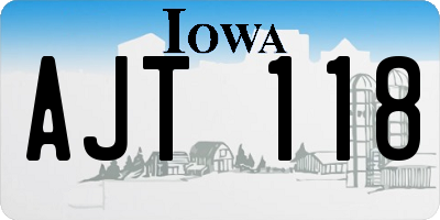 IA license plate AJT118