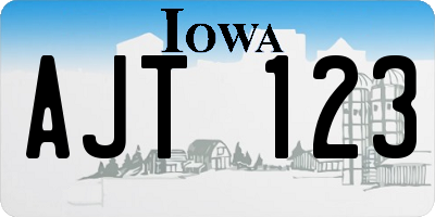 IA license plate AJT123