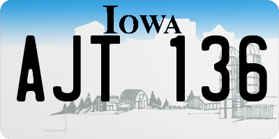 IA license plate AJT136