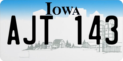 IA license plate AJT143