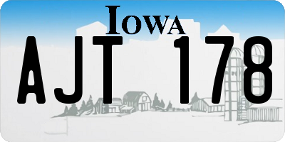 IA license plate AJT178