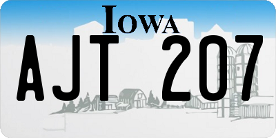 IA license plate AJT207