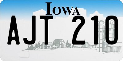 IA license plate AJT210
