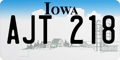 IA license plate AJT218