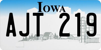 IA license plate AJT219