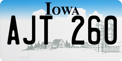 IA license plate AJT260