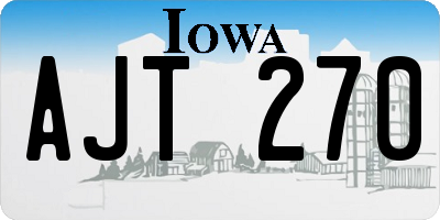 IA license plate AJT270