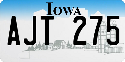 IA license plate AJT275