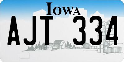 IA license plate AJT334