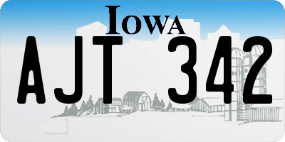 IA license plate AJT342