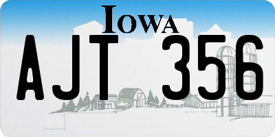 IA license plate AJT356