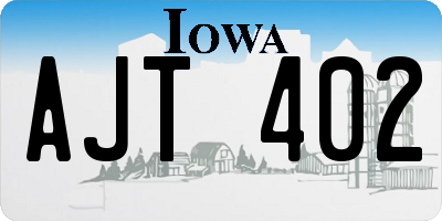 IA license plate AJT402