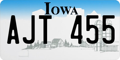 IA license plate AJT455