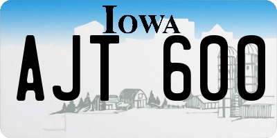 IA license plate AJT600