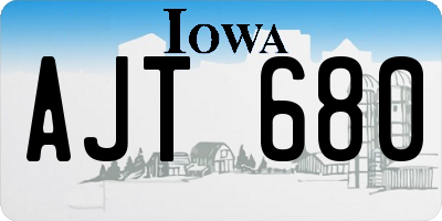 IA license plate AJT680