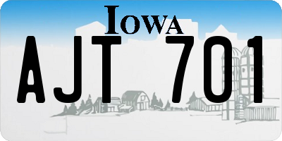 IA license plate AJT701