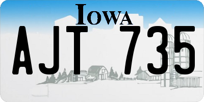 IA license plate AJT735