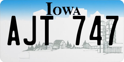 IA license plate AJT747