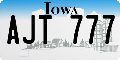 IA license plate AJT777