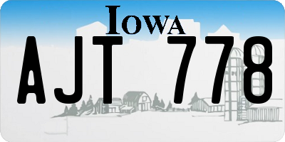 IA license plate AJT778