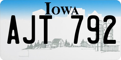IA license plate AJT792