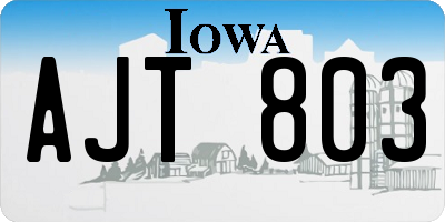 IA license plate AJT803