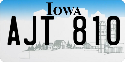 IA license plate AJT810