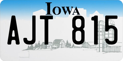 IA license plate AJT815