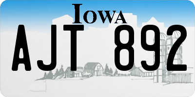IA license plate AJT892