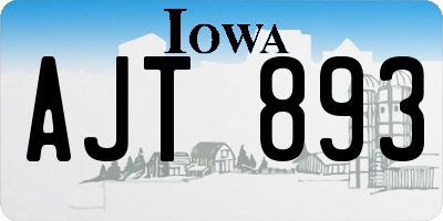 IA license plate AJT893