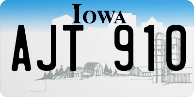 IA license plate AJT910