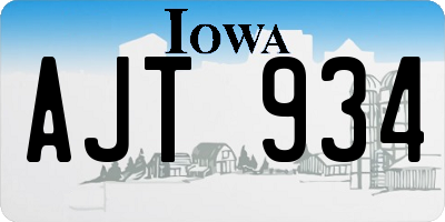 IA license plate AJT934