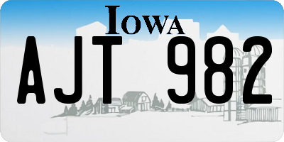 IA license plate AJT982